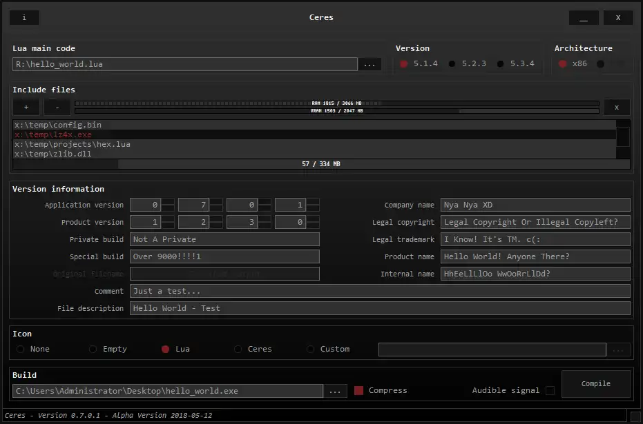 Download web tool or web app [ Ceres ] - Lua GUI Compiler Executable